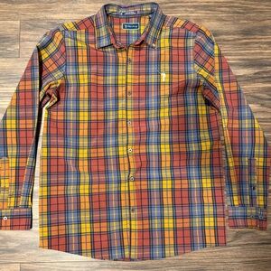 William Murray Golf Men's Medium Multicolor Plaid Button Down Shirt